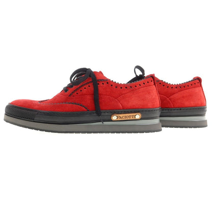 [Used] CESARE PACIOTTI 4US Suede Blind Brogue Sneakers Red x Black [Size 5] [RED] [S/S/A/W] [Condition Rank A] [Men&