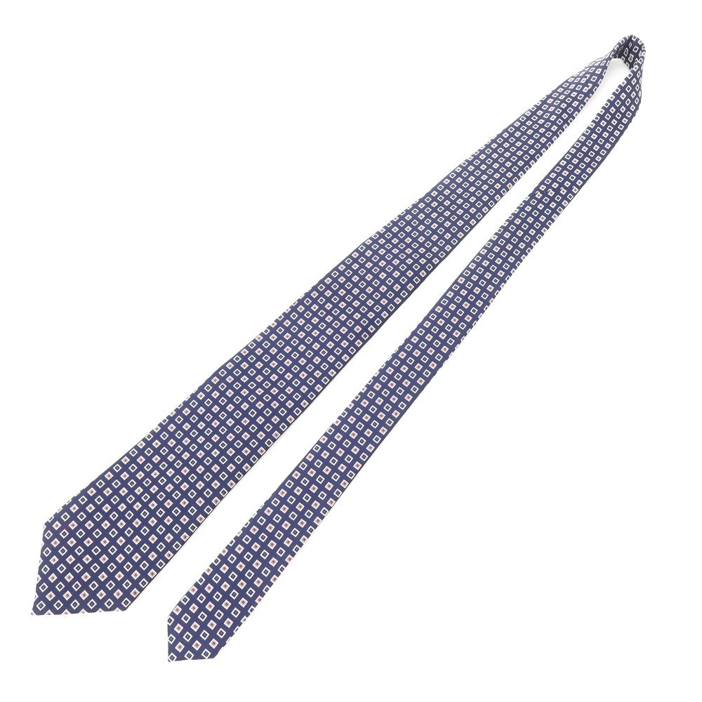 [Used] FRANCO PRINZIVALLI Small Pattern Tri-Fold Silk Tie Navy [NVY] [S/S/A/W] [Condition Rank B] ​​[Men&