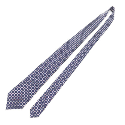 [Used] FRANCO PRINZIVALLI Small Pattern Tri-Fold Silk Tie Navy [NVY] [S/S/A/W] [Condition Rank B] ​​[Men&