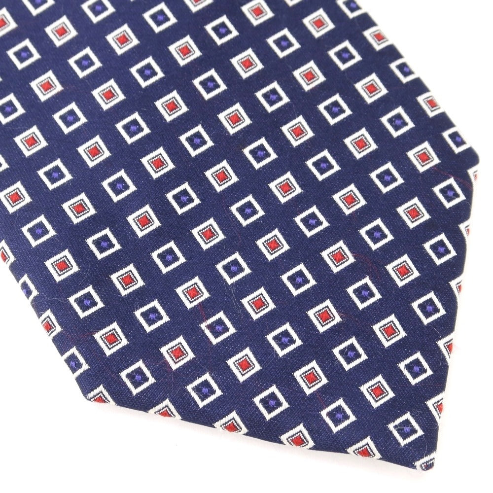 [Used] FRANCO PRINZIVALLI Small Pattern Tri-Fold Silk Tie Navy [NVY] [S/S/A/W] [Condition Rank B] ​​[Men&