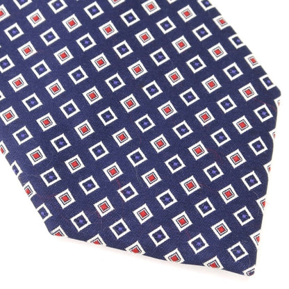 [Used] FRANCO PRINZIVALLI Small Pattern Tri-Fold Silk Tie Navy [NVY] [S/S/A/W] [Condition Rank B] ​​[Men&