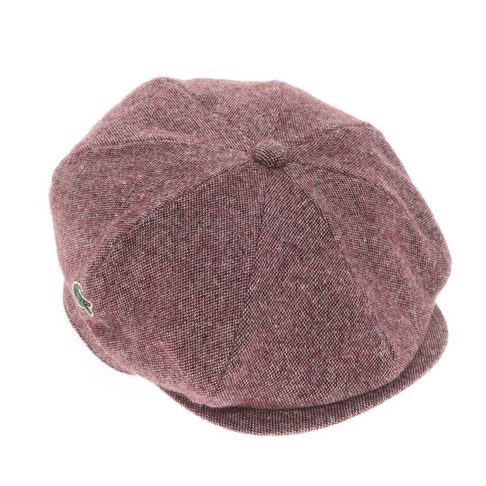 [Used] [Unused] LACOSTE Wool Polyester Hunting Cap Wine Red x White [Size 58cm] [RED] [A/W] [Condition Rank S] [Men&