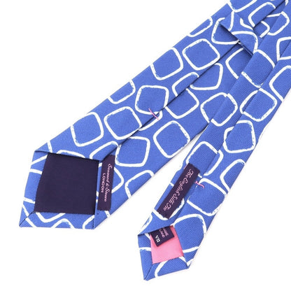 [Used] Seaward &amp;amp; Stearn printed tri-fold silk tie, blue x white [BLU] [S/S/A/W] [Condition: A] [Men&