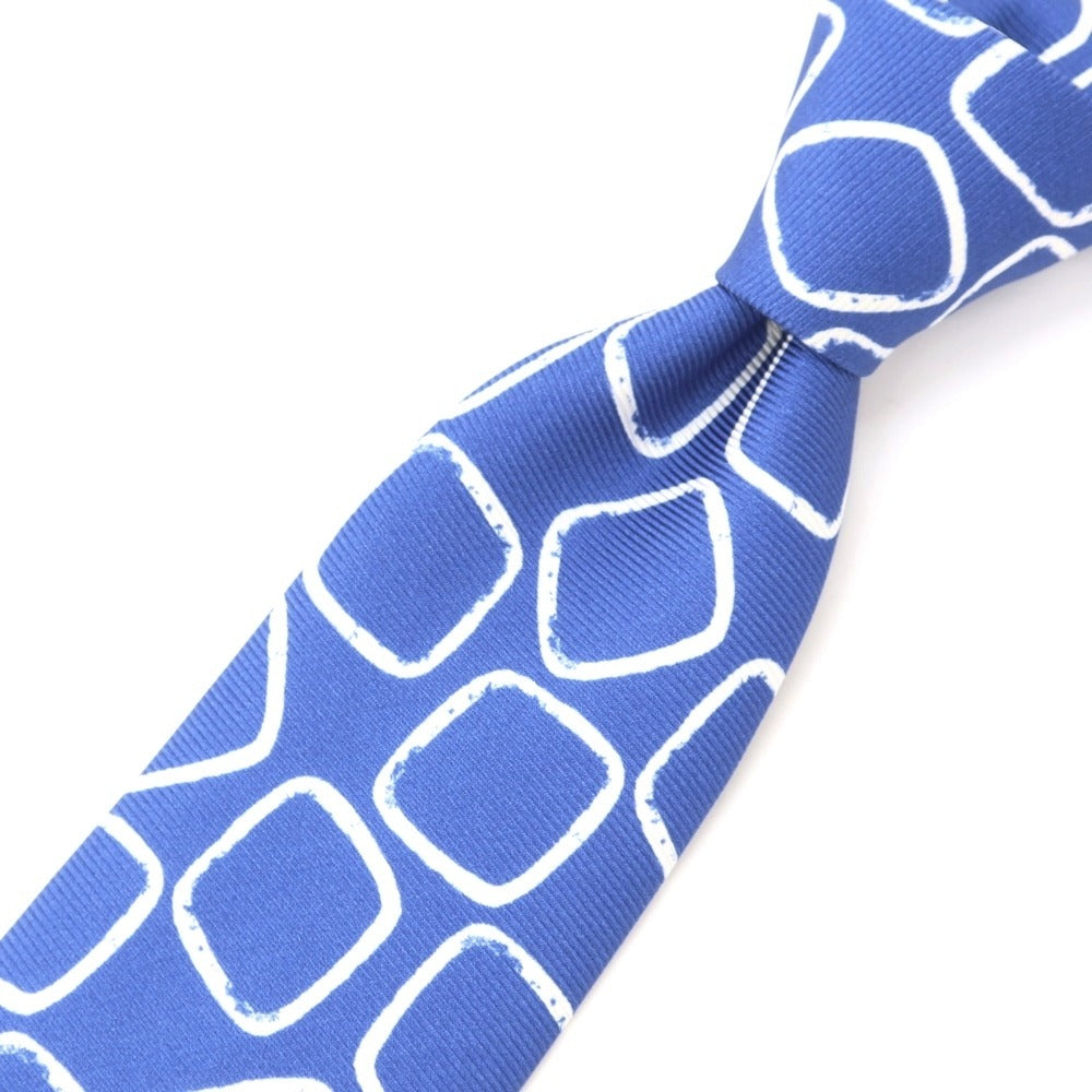 [Used] Seaward &amp;amp; Stearn printed tri-fold silk tie, blue x white [BLU] [S/S/A/W] [Condition: A] [Men&