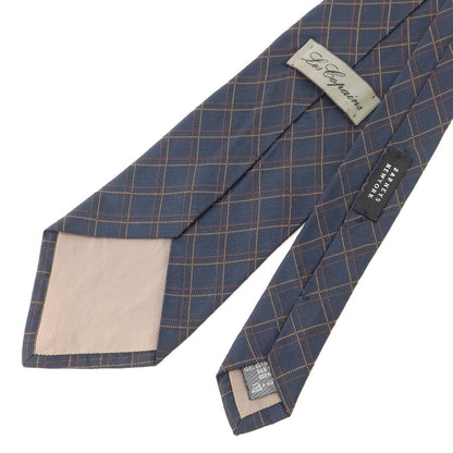 [Used] Les Copains Check Tri-Fold Silk Tie Dark Navy [NVY] [S/S/A/W] [Condition Rank B] ​​[Men&