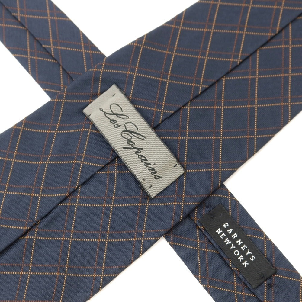 [Used] Les Copains Check Tri-Fold Silk Tie Dark Navy [NVY] [S/S/A/W] [Condition Rank B] ​​[Men&