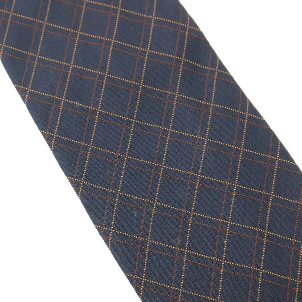 [Used] Les Copains Check Tri-Fold Silk Tie Dark Navy [NVY] [S/S/A/W] [Condition Rank B] ​​[Men&