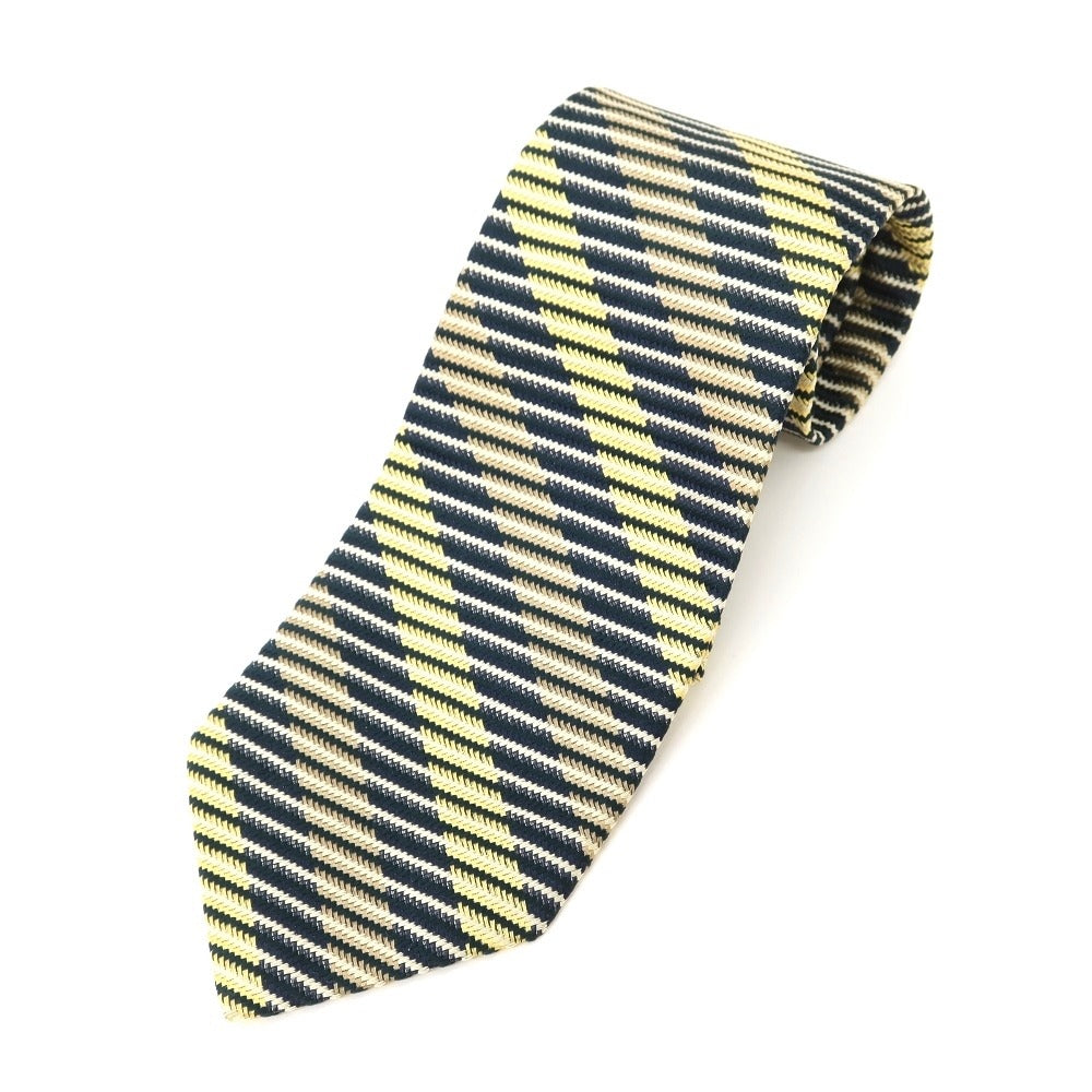 [Used] Barneys New York BARNEYS NEWYORK Striped 3-fold silk tie, navy x beige [NVY] [S/S/A/W] [Condition: B] [Men&