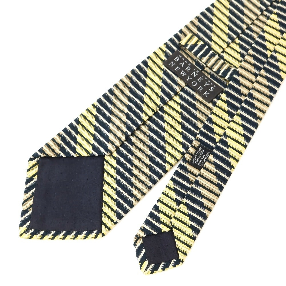 [Used] Barneys New York BARNEYS NEWYORK Striped 3-fold silk tie, navy x beige [NVY] [S/S/A/W] [Condition: B] [Men&