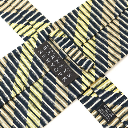 [Used] Barneys New York BARNEYS NEWYORK Striped 3-fold silk tie, navy x beige [NVY] [S/S/A/W] [Condition: B] [Men&