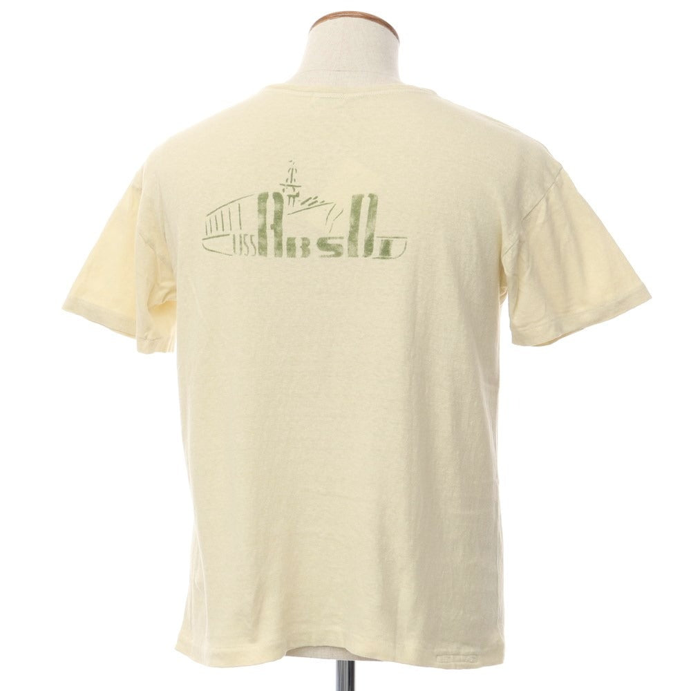 【中古】ウエアハウス ウェアハウス WAREHOUSE コットン 半袖 クルーネック Ｔシャツ クリームベージュ【サイズ38】【BEI】【S/S】【状態ランクC】【メンズ】【769169】