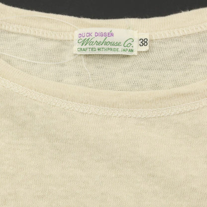 【中古】ウエアハウス ウェアハウス WAREHOUSE コットン 半袖 クルーネック Ｔシャツ クリームベージュ【サイズ38】【BEI】【S/S】【状態ランクC】【メンズ】【769169】
