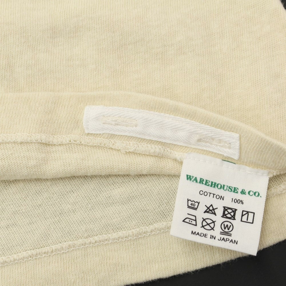 【中古】ウエアハウス ウェアハウス WAREHOUSE コットン 半袖 クルーネック Ｔシャツ クリームベージュ【サイズ38】【BEI】【S/S】【状態ランクC】【メンズ】【769169】