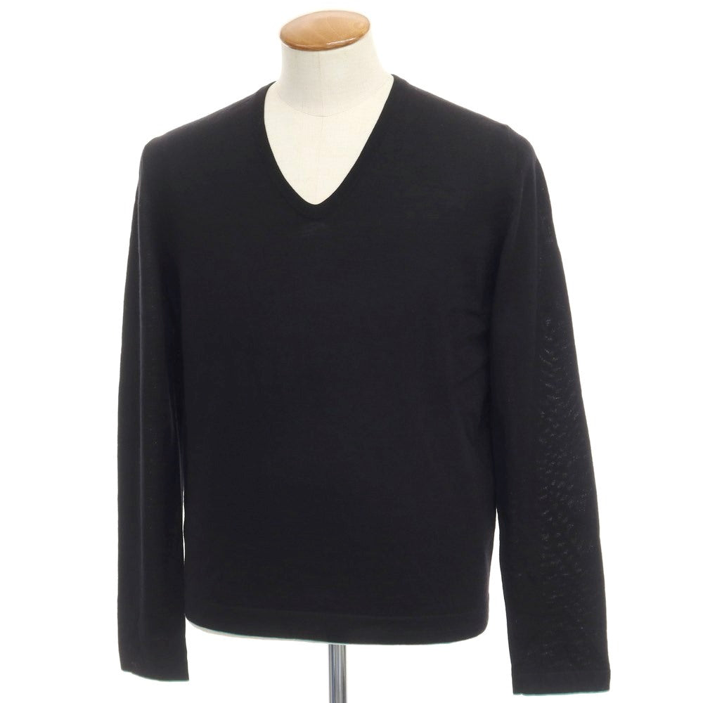 [Used] EPOCA UOMO wool V-neck pullover knit, black [size 48] [BLK] [A/W] [Condition rank B] ​​[Men&