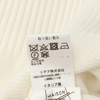 [Used] MAISON FLANEUR High gauge cotton shirt-switched crew neck knit White x Navy [Size 48] [WHT] [S/S] [Condition Rank B] [Men&