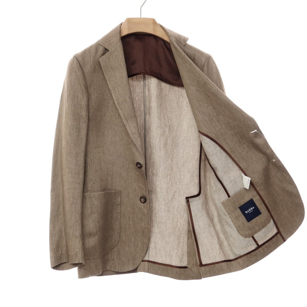 [Used] BARBA Linen 2B Casual Jacket Brown Beige [Size 46] [BEI] [S/S] [Condition Rank B] ​​[Men&