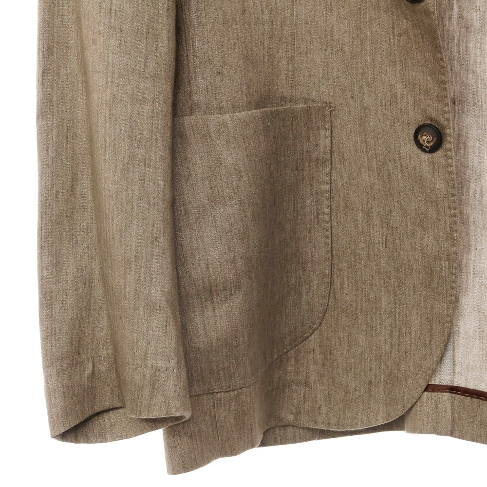 [Used] BARBA Linen 2B Casual Jacket Brown Beige [Size 46] [BEI] [S/S] [Condition Rank B] ​​[Men&