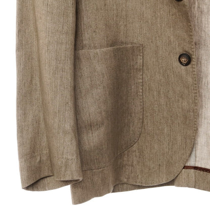 [Used] BARBA Linen 2B Casual Jacket Brown Beige [Size 46] [BEI] [S/S] [Condition Rank B] ​​[Men&
