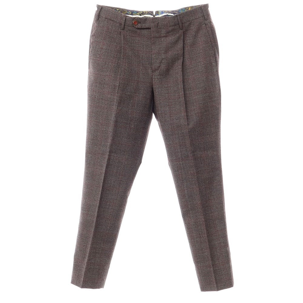 [Used] PT TORINO Wool Check Dress Slacks Pants Gray x Red [Size 48] [GRY] [A/W] [Condition Rank A] [Men&