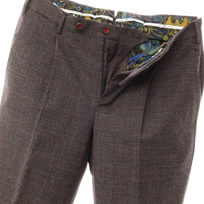 [Used] PT TORINO Wool Check Dress Slacks Pants Gray x Red [Size 48] [GRY] [A/W] [Condition Rank A] [Men&