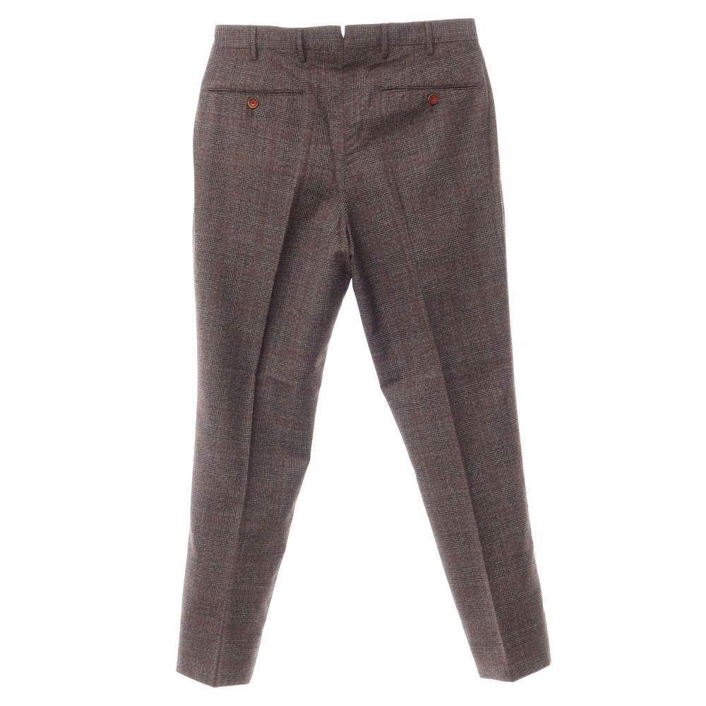 [Used] PT TORINO Wool Check Dress Slacks Pants Gray x Red [Size 48] [GRY] [A/W] [Condition Rank A] [Men&