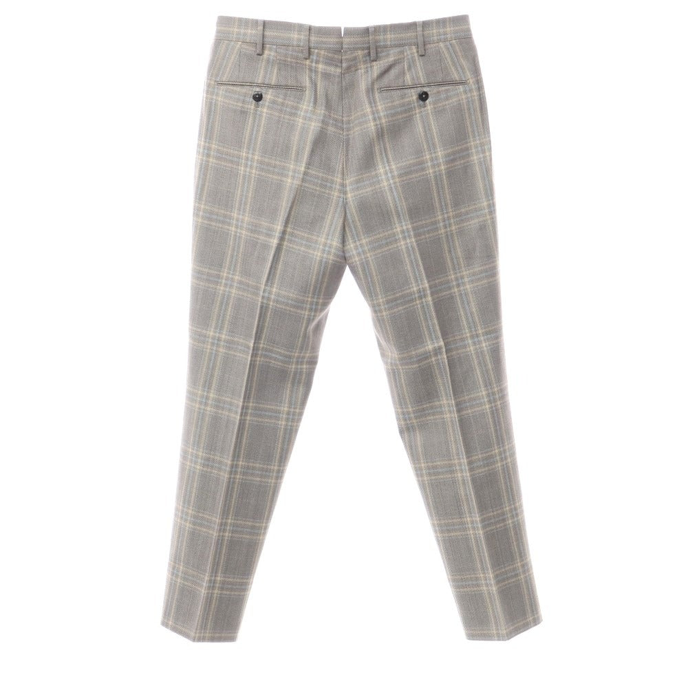 [Used] PT TORINO Cotton Linen Check Casual Slacks Pants Gray x Beige [Size 48] [GRY] [S/S] [Condition Rank A] [Men&