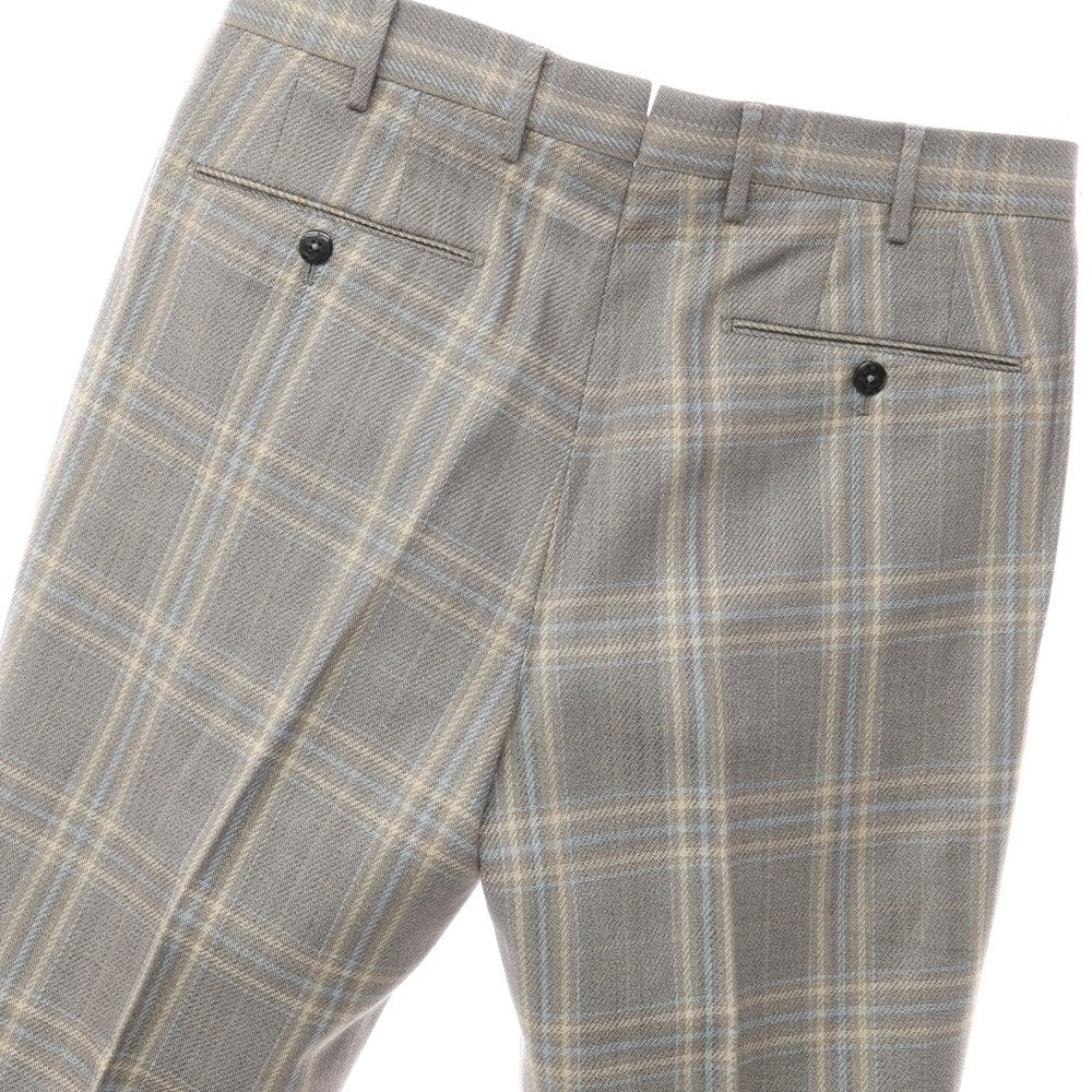 [Used] PT TORINO Cotton Linen Check Casual Slacks Pants Gray x Beige [Size 48] [GRY] [S/S] [Condition Rank A] [Men&