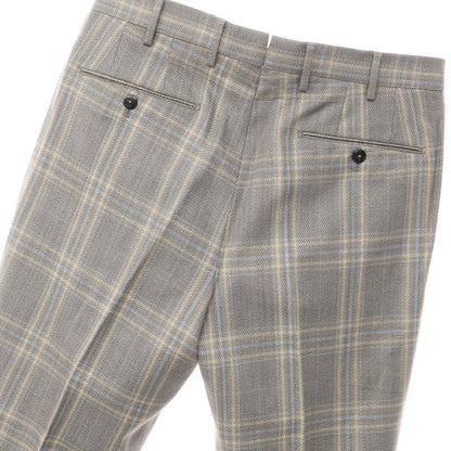 [Used] PT TORINO Cotton Linen Check Casual Slacks Pants Gray x Beige [Size 48] [GRY] [S/S] [Condition Rank A] [Men&