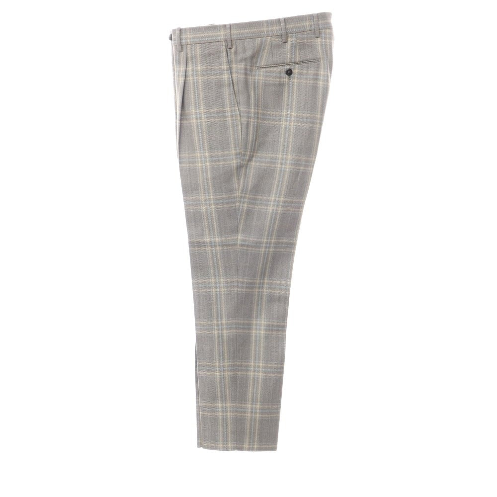 [Used] PT TORINO Cotton Linen Check Casual Slacks Pants Gray x Beige [Size 48] [GRY] [S/S] [Condition Rank A] [Men&