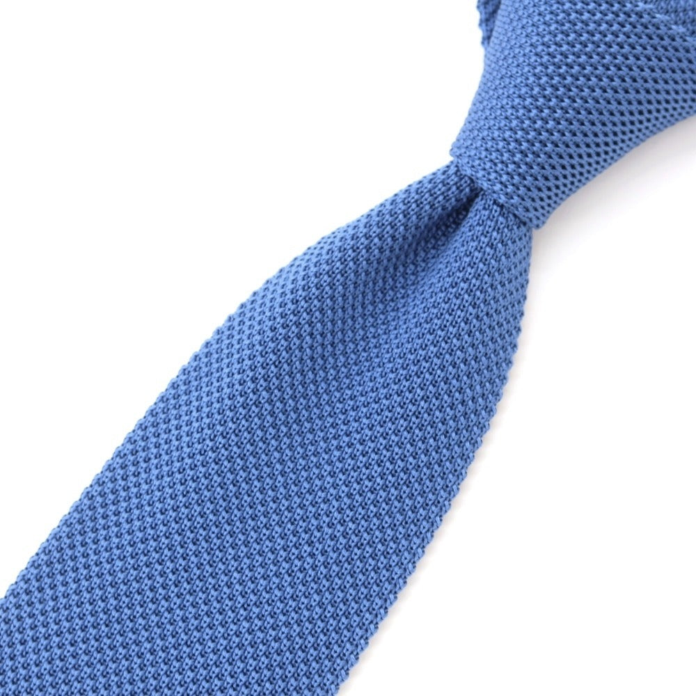 [Used] Luigi Borrelli Silk Knit Tie Blue [BLU] [S/S/A/W] [Condition Rank A] [Men&