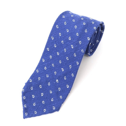 [Used] Finamore Paisley Small Pattern Tri-Fold Silk Tie Royal Blue x White [BLU] [S/S/A/W] [Condition Rank B] ​​[Men&