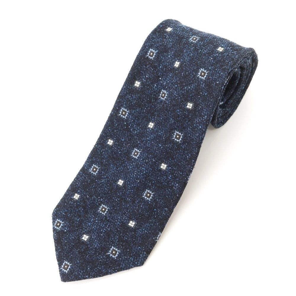 [Used] Gotairiku Komon 3-fold silk tie, navy [NVY] [S/S/A/W] [Condition: B] [Men&