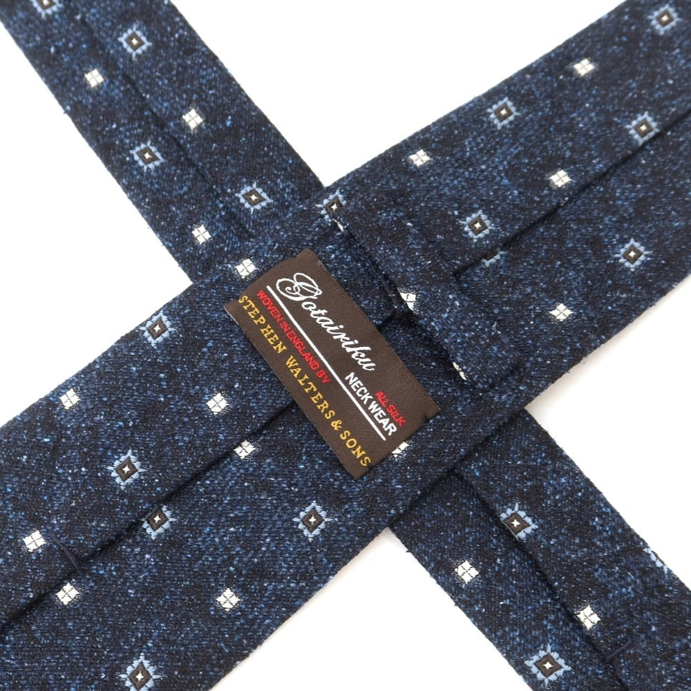 [Used] Gotairiku Komon 3-fold silk tie, navy [NVY] [S/S/A/W] [Condition: B] [Men&