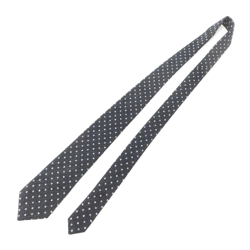 [Used] New Yorker NEWYORKER Komon 3-fold wool silk tie charcoal x sax [GRY] [A/W] [Condition rank B] ​​[Men&