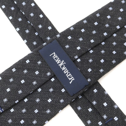 [Used] New Yorker NEWYORKER Komon 3-fold wool silk tie charcoal x sax [GRY] [A/W] [Condition rank B] ​​[Men&