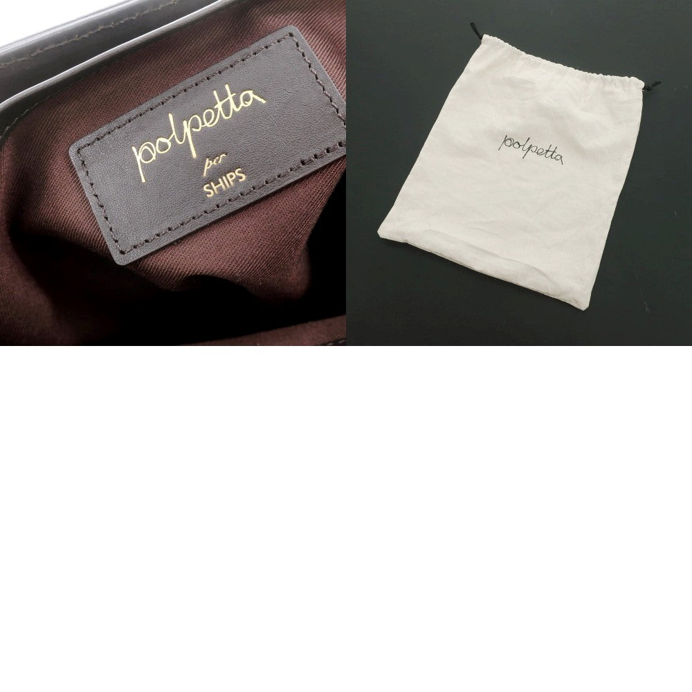 [Used] Polpetta SHIPS special order leather handbag dark brown [W27.5xH28xD6] [BRW] [S/S/A/W] [Condition rank B] ​​[Men&