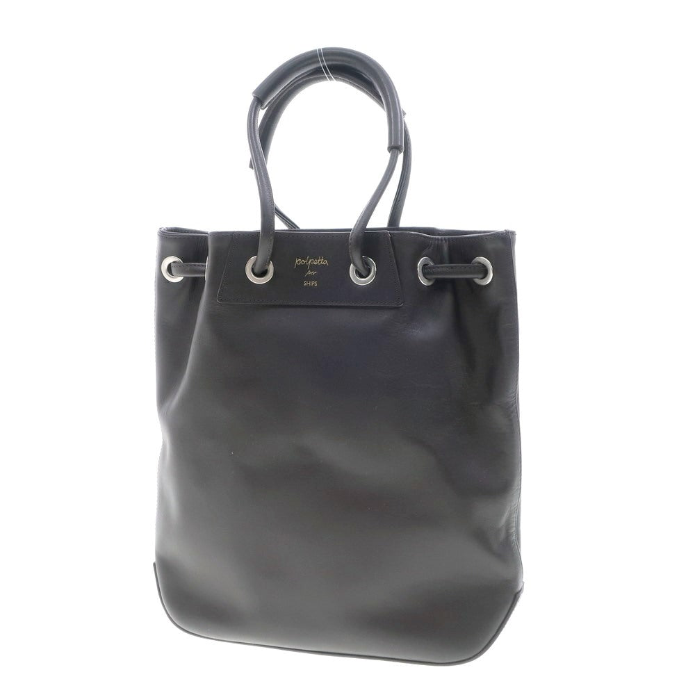 [Used] Polpetta SHIPS special order leather handbag dark brown [W27.5xH28xD6] [BRW] [S/S/A/W] [Condition rank B] ​​[Men&