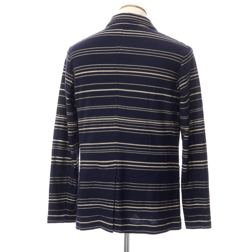 [Used] BOGLIOLI Linen Cotton Striped Knit Jacket Navy x White [Size M] [NVY] [S/S] [Condition Rank B] ​​[Men&