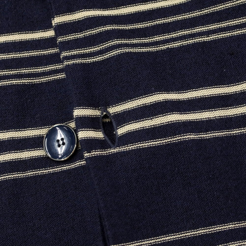 [Used] BOGLIOLI Linen Cotton Striped Knit Jacket Navy x White [Size M] [NVY] [S/S] [Condition Rank B] ​​[Men&