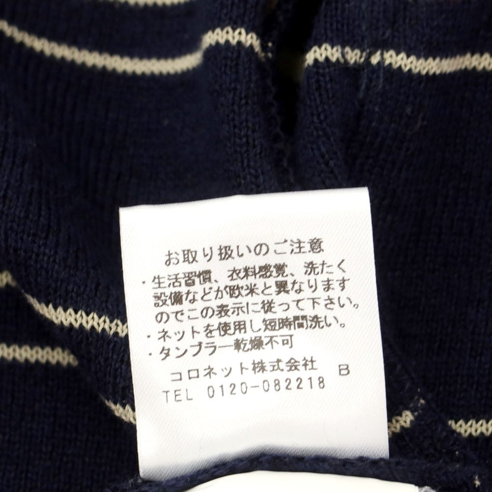 [Used] BOGLIOLI Linen Cotton Striped Knit Jacket Navy x White [Size M] [NVY] [S/S] [Condition Rank B] ​​[Men&