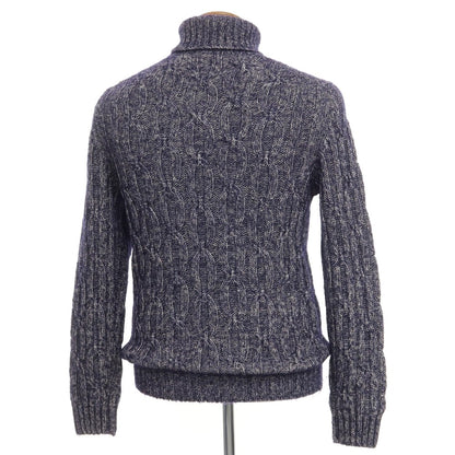 [Used] GRAN SASSO Silk Wool Turtleneck Pullover Knit Navy x White [Size 46] [NVY] [A/W] [Condition Rank B] ​​[Men&