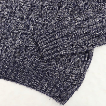 [Used] GRAN SASSO Silk Wool Turtleneck Pullover Knit Navy x White [Size 46] [NVY] [A/W] [Condition Rank B] ​​[Men&