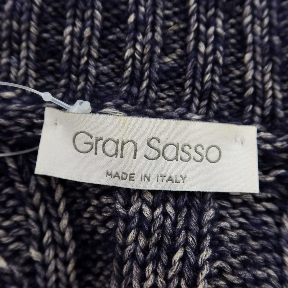 [Used] GRAN SASSO Silk Wool Turtleneck Pullover Knit Navy x White [Size 46] [NVY] [A/W] [Condition Rank B] ​​[Men&
