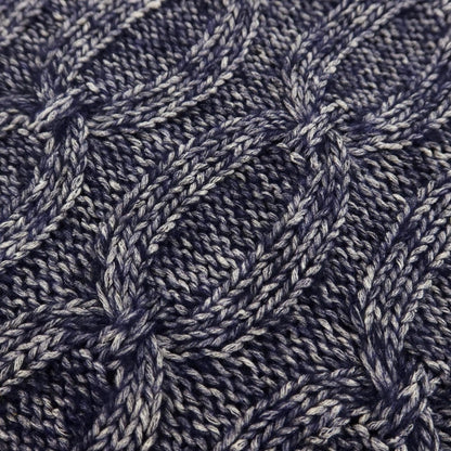 [Used] GRAN SASSO Silk Wool Turtleneck Pullover Knit Navy x White [Size 46] [NVY] [A/W] [Condition Rank B] ​​[Men&