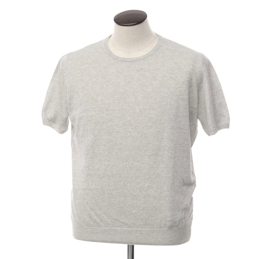 [Used] Alessandro Luppi High Gauge Linen Cotton Short Sleeve Knit Gray [Size 52] [GRY] [S/S] [Condition Rank A] [Men&