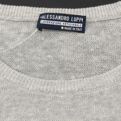 [Used] Alessandro Luppi High Gauge Linen Cotton Short Sleeve Knit Gray [Size 52] [GRY] [S/S] [Condition Rank A] [Men&