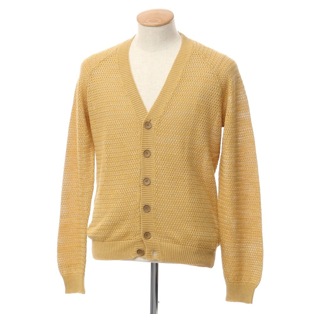 [Used] [Unused] ZANONE Mid-gauge linen cotton knit cardigan in orange yellow [Size 46] [YEL] [S/S] [Condition Rank S] [Men&