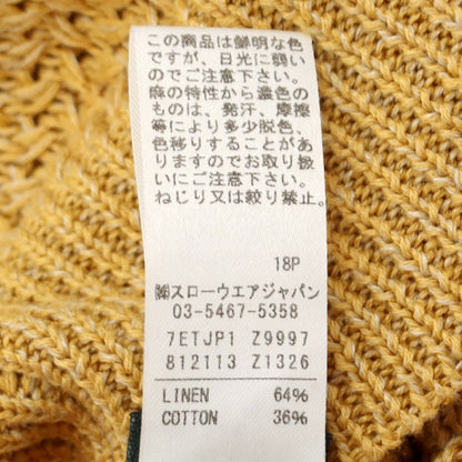 [Used] [Unused] ZANONE Mid-gauge linen cotton knit cardigan in orange yellow [Size 46] [YEL] [S/S] [Condition Rank S] [Men&