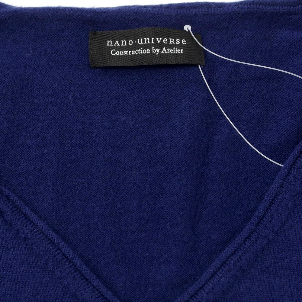 [Used] Nano Universe High Gauge Nylon Rayon V-neck Knit Navy [Size L] [NVY] [S/S] [Condition Rank A] [Men&