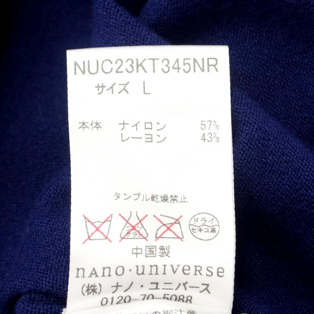 [Used] Nano Universe High Gauge Nylon Rayon V-neck Knit Navy [Size L] [NVY] [S/S] [Condition Rank A] [Men&